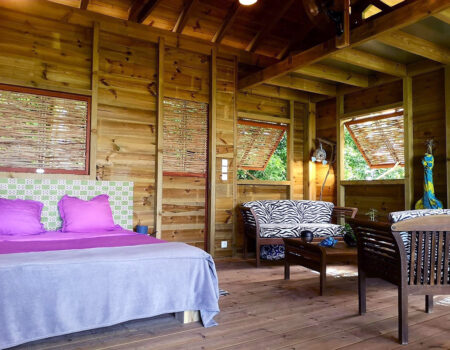 Chambre cabane perchée dans la canopée, location ecolodge, Deshaies, Guadeloupe